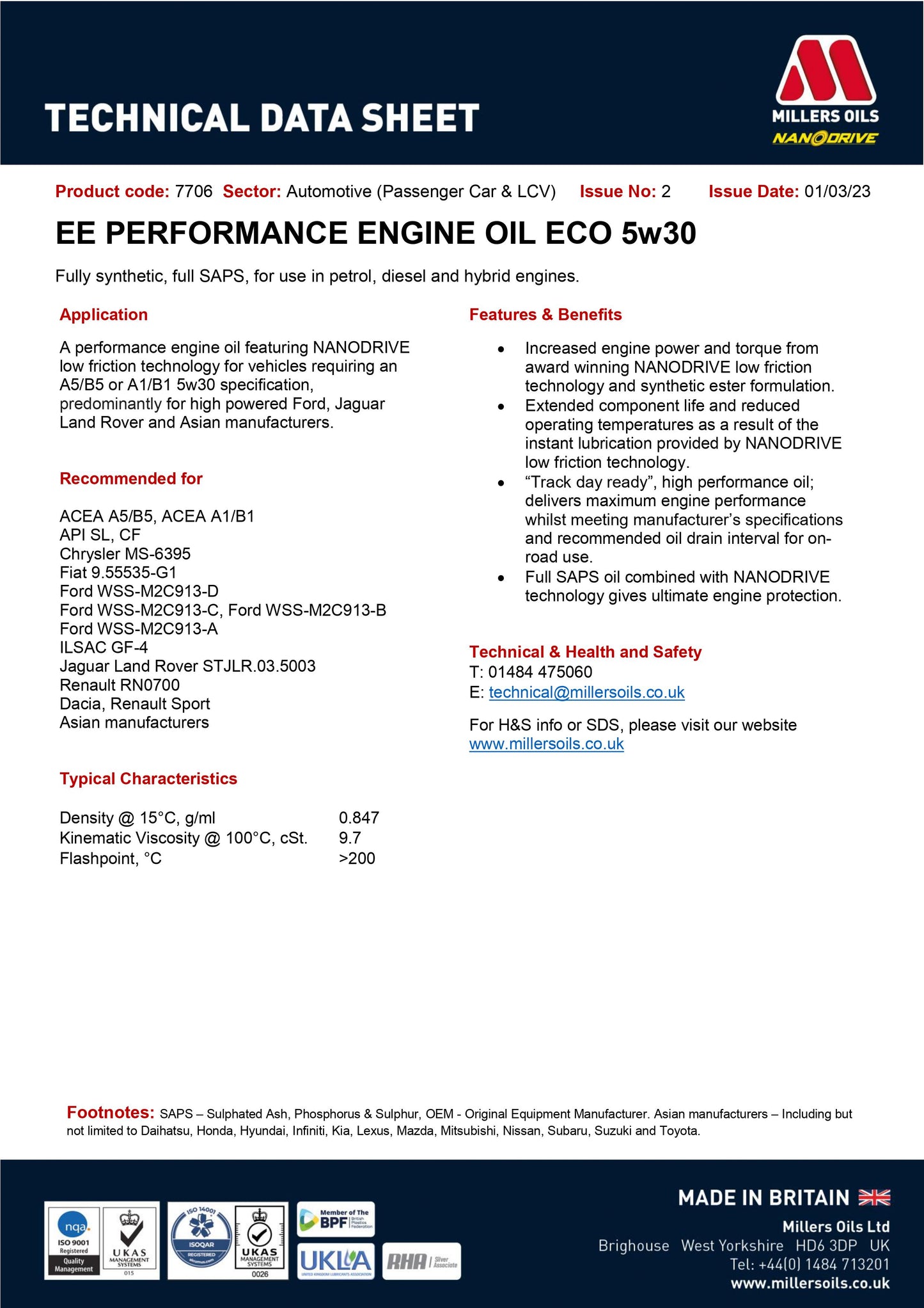 ÓLEO MOTOR EE PERFORMANCE ECO 5W30