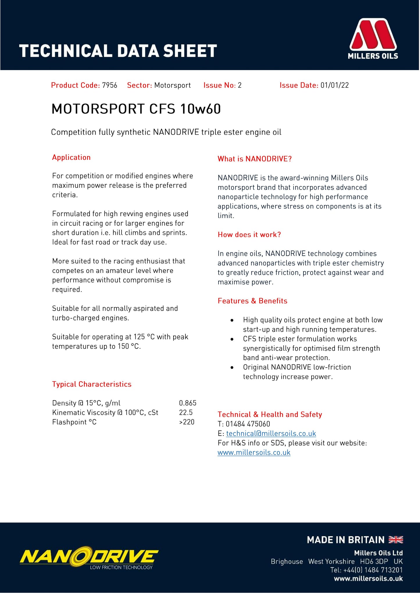 ÓLEO DE MOTOR COMPETIÇÃO CFS 10W60