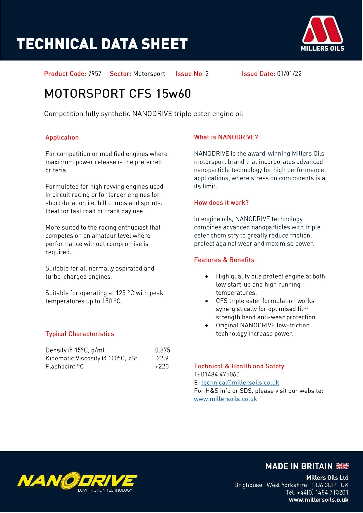 ÓLEO DE MOTOR COMPETIÇÃO CFS 15W60
