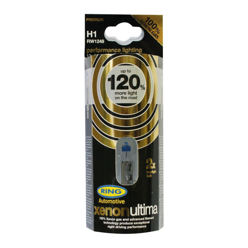 LÂMPADA HALOGEN H1 XENON ULTIMA +120% 12V 55W (2 UNIDADES)