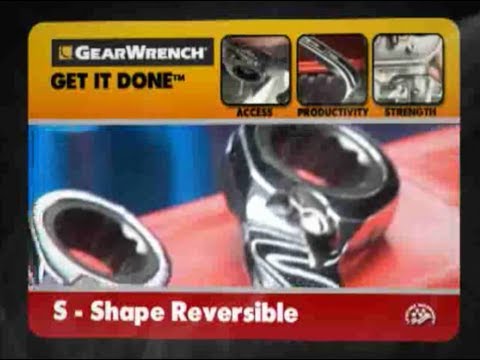 GEARWRENCH 85299 Jogo de Chaves S-Shape com Roquete Reversível 5 Peças Métricas