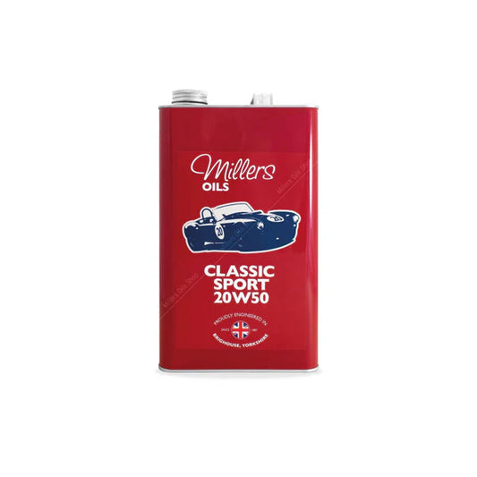 Millers Oils Classic Sport 20W-50 | Óleo Semi-sintético para Veículos Clássicos Desportivos