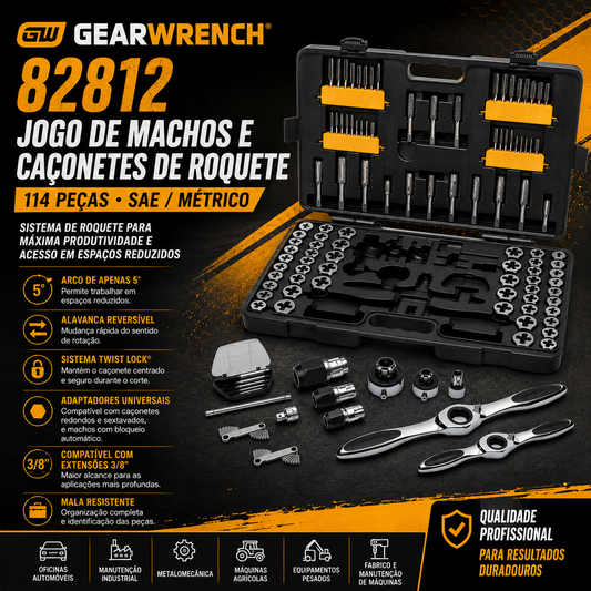 GEARWRENCH 82812 Jogo de Machos e Caçonetes 114 Peças